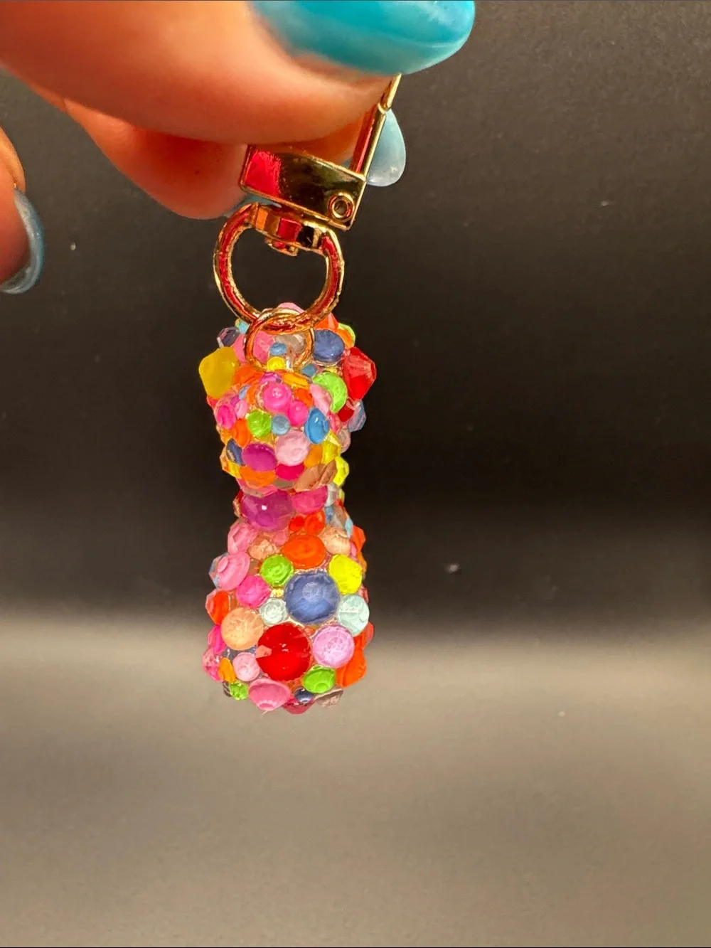 Handmade Multicolor Neon Balloon Dog Blinged/Bedazzled Keychain Bag Charm